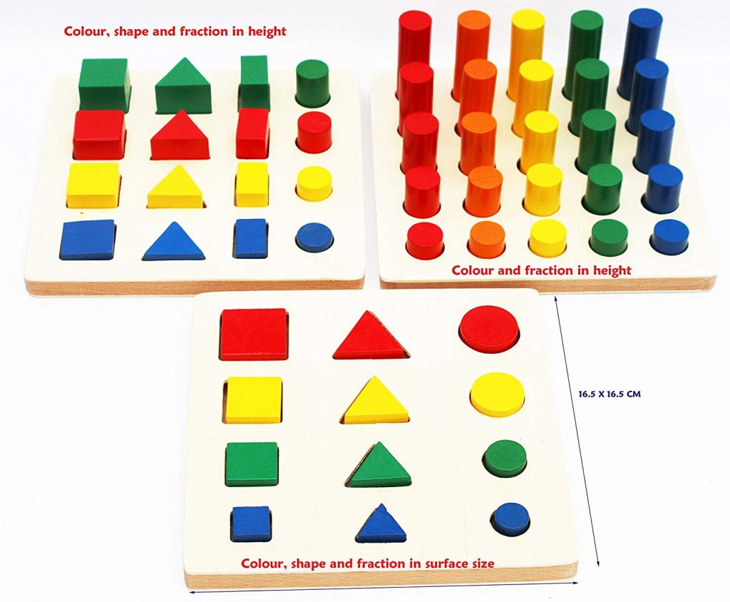 Figuras geométricas de Madera y Formas de Fracciones, de Toys of Wood Oxford